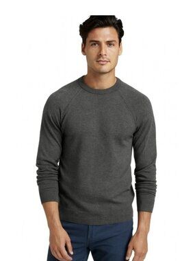 Banana Republic Baruffa Mens M Gray 100% Merino Wool Italian Yarn Sweater